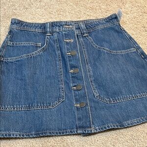 Old Navy Blue Denim Mini Skirt with Button Detail